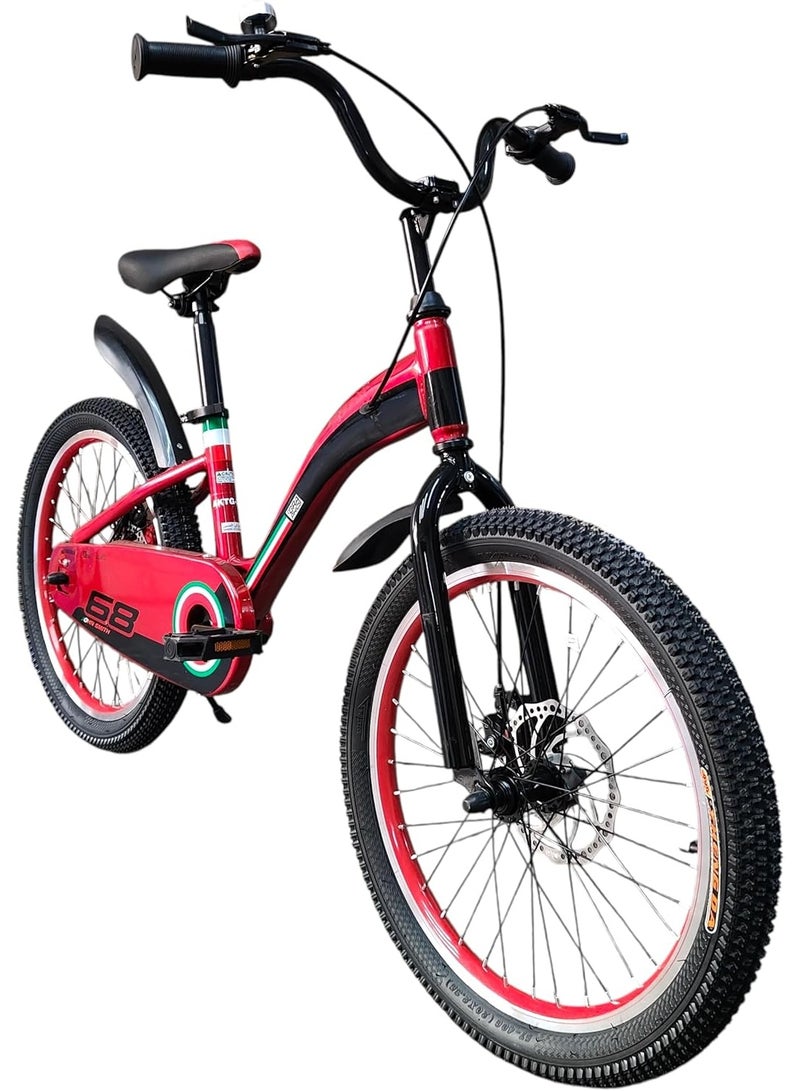MOHAMED ABO ELGOUKH RF 20 Inch Kids Bike, Steel Frame, Disc Brake, Bicycle For Boys And Girls Age 6 To 10 Years - With Chain Guard And 1 Year Abo ElGoukh And Maxlerz Warranty (Red Color) - Image 2